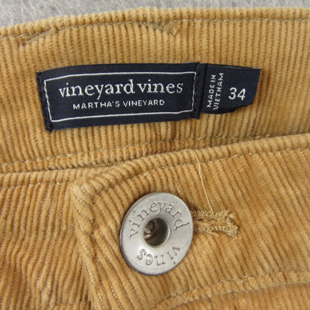 Vineyard Vines Womens Corduroy Pants 34 x 27 Tan Kick Flare Stretch Cotton - Picture 5 of 9
